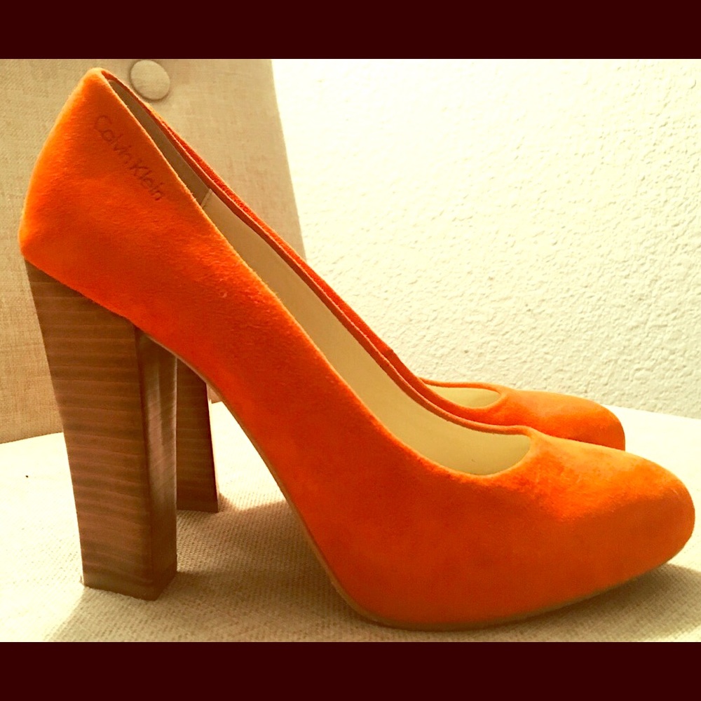 Paprika Orange Suede Platforms
